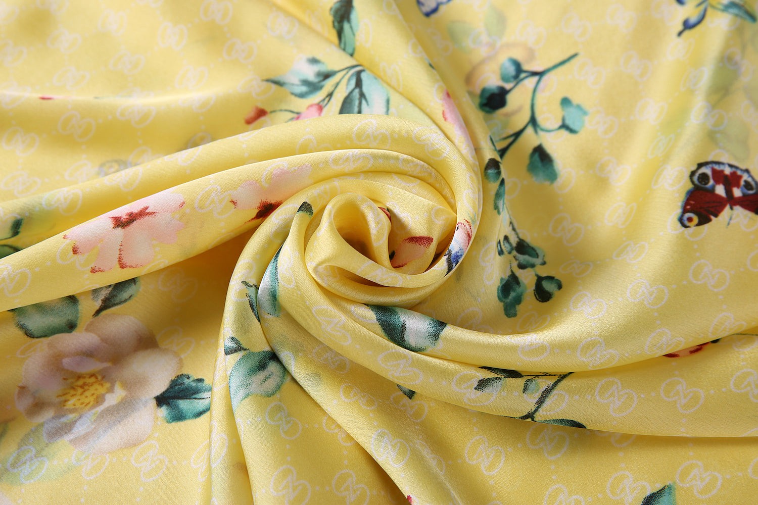 Étole de Soie Yellow Flower Nana Jaune 100% Soie 180x90cm