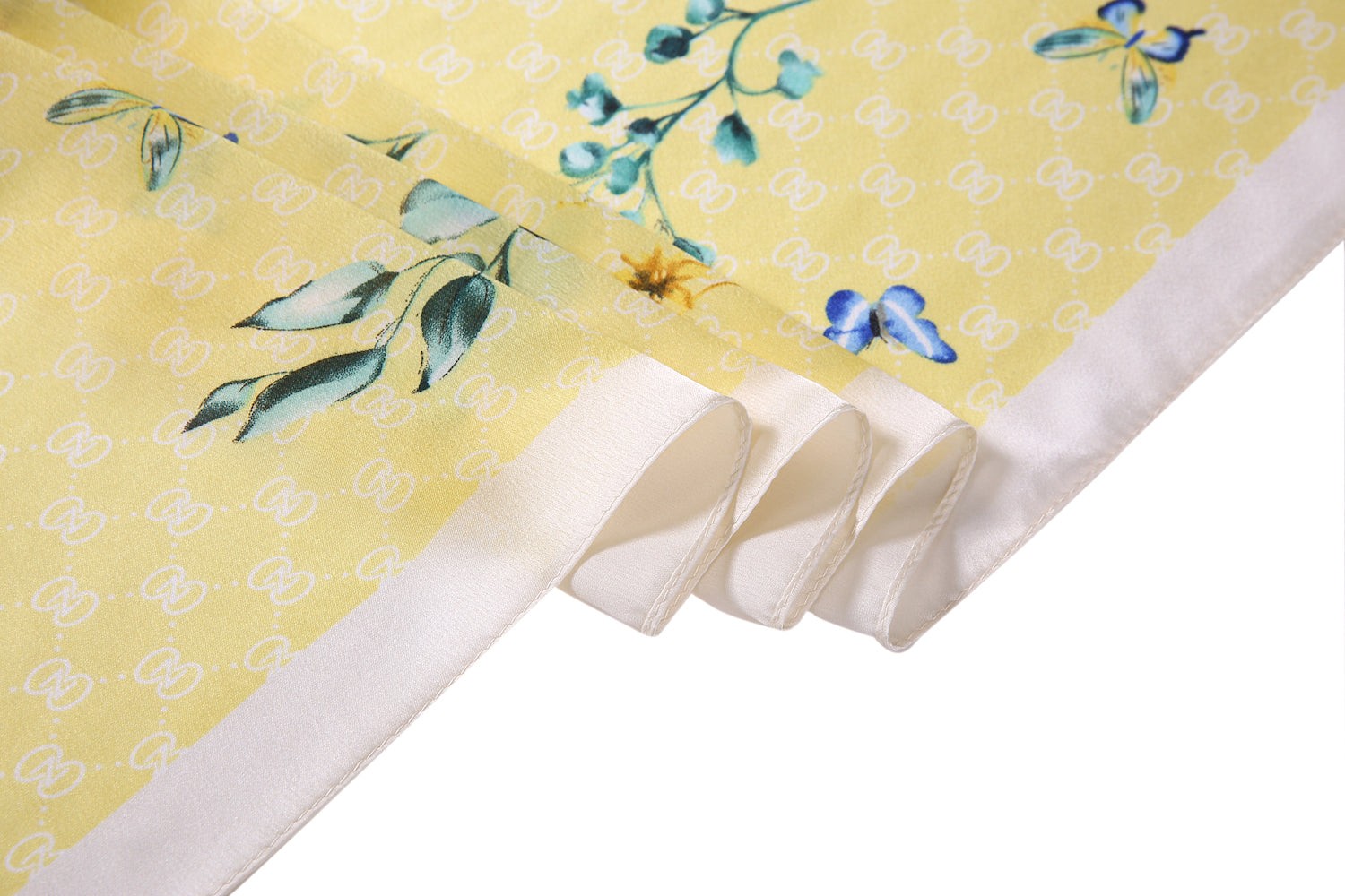 Étole de Soie Yellow Flower Nana Jaune 100% Soie 180x90cm