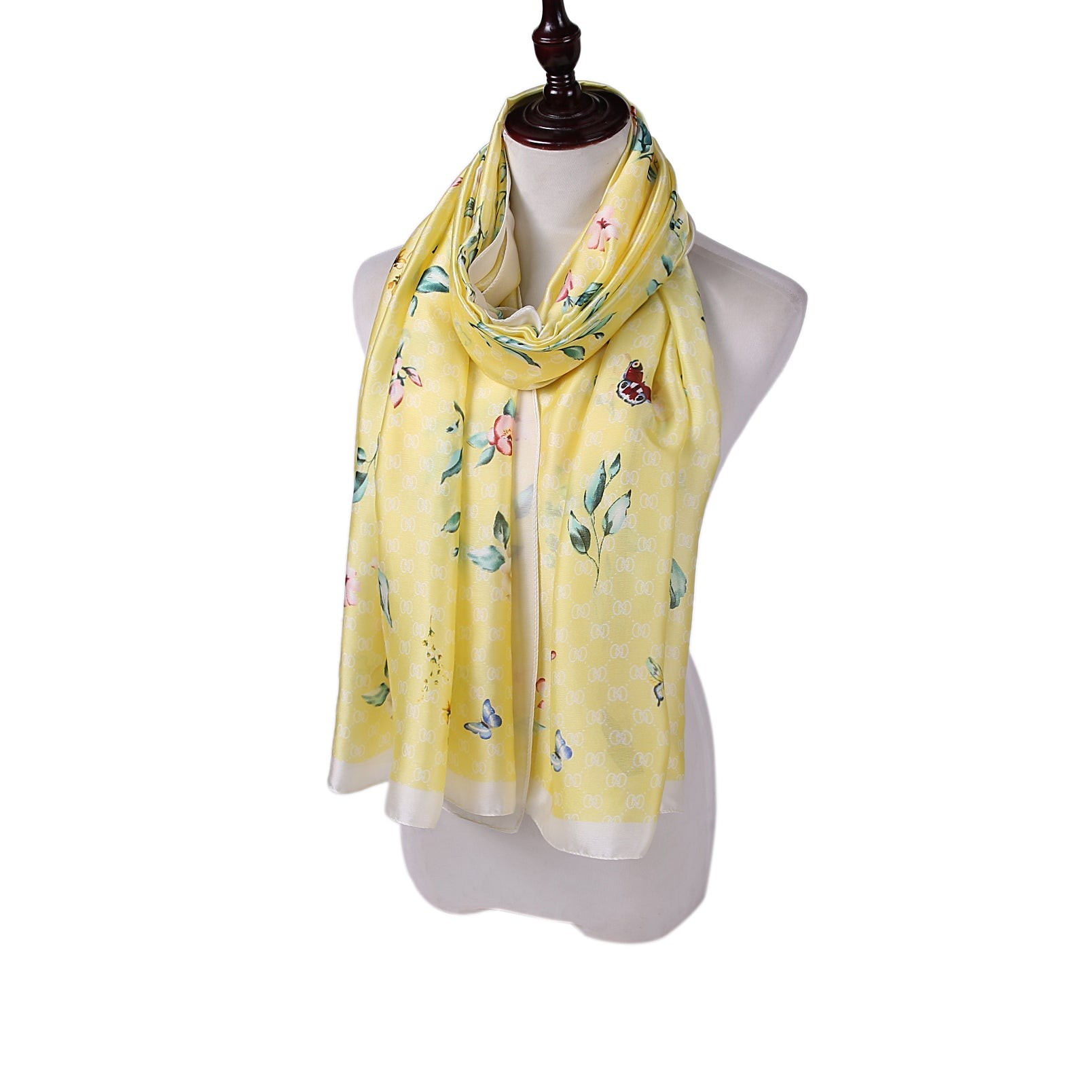 Étole de Soie Yellow Flower Nana Jaune 100% Soie 180x90cm