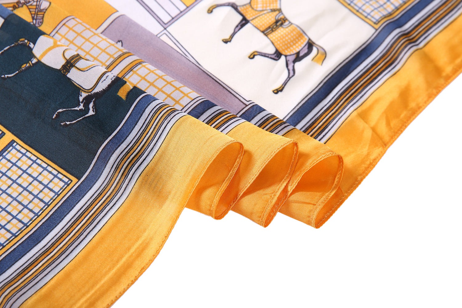 Étole de Soie Yellow Horse Jaune 100% Soie 180x90cm