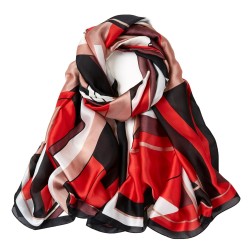 Etole Soie Moderncube Rouge 100% Soie 180x90cm