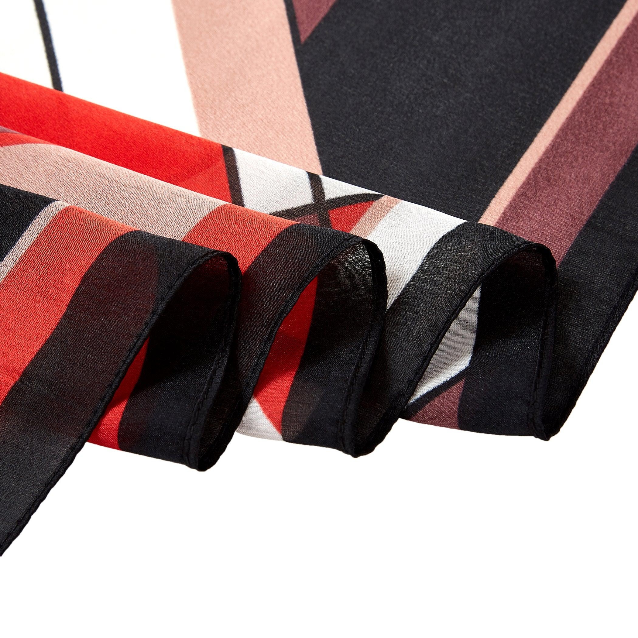 Etole Soie Moderncube Rouge 100% Soie 180x90cm