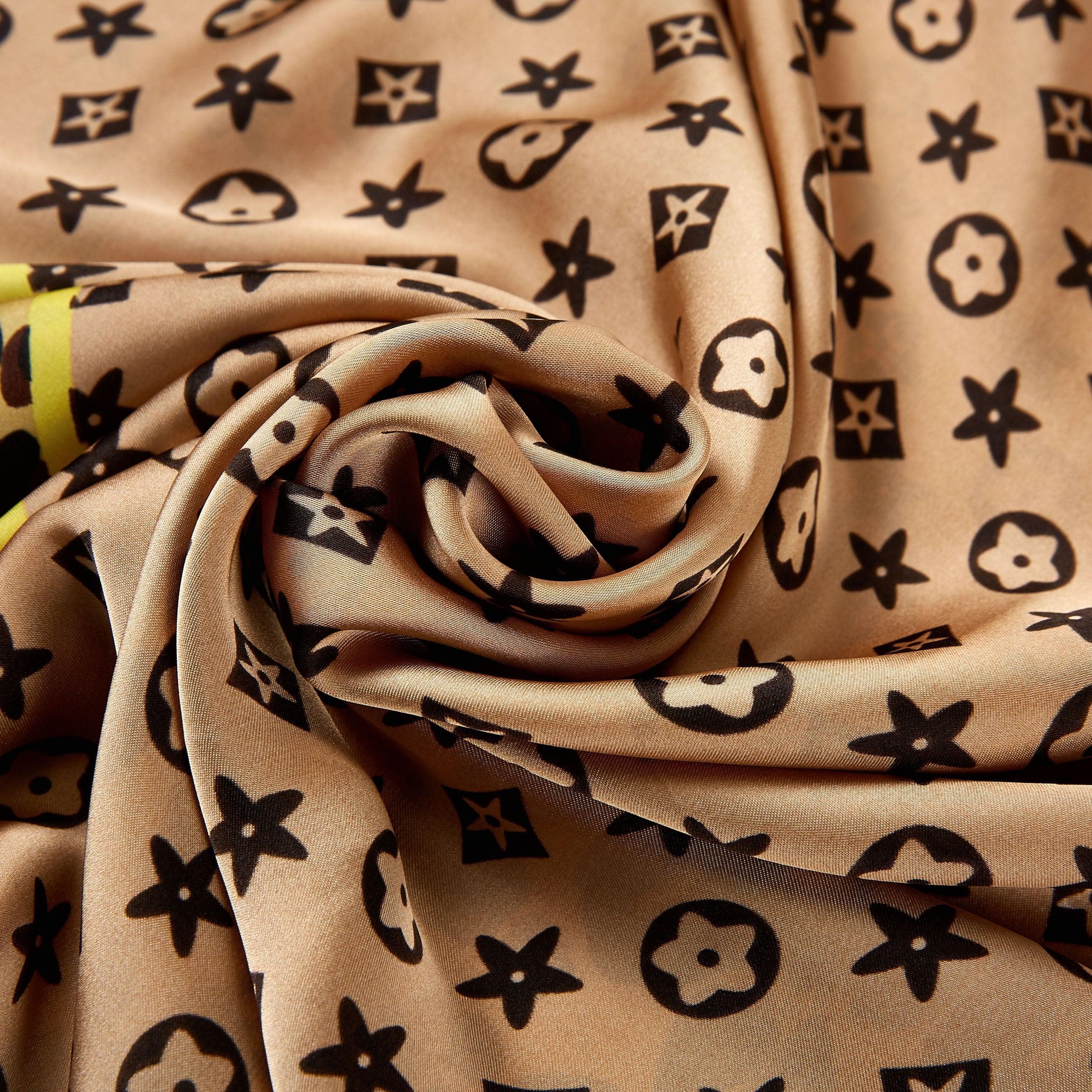 Foulard touché soie PANTER CORNER marron