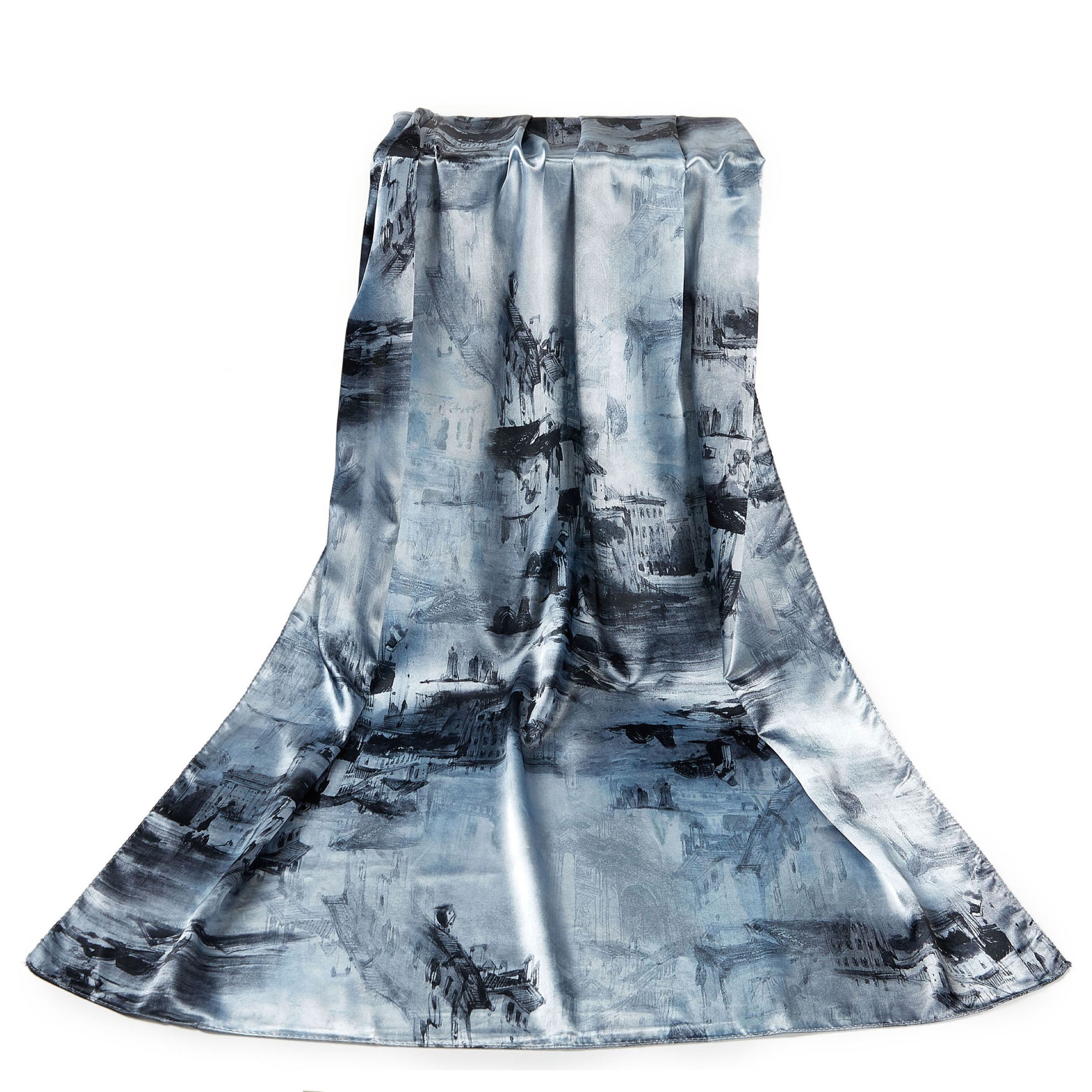 Foulard touché soie WINTER WORLD Blanc