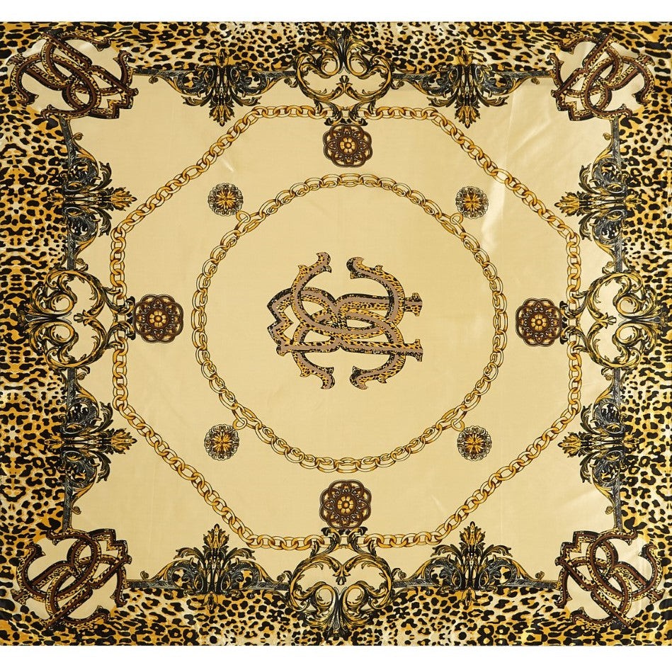 Grand carré de Soie Beige Zoé Roberto Ivoire 100% Soie 90x90cm