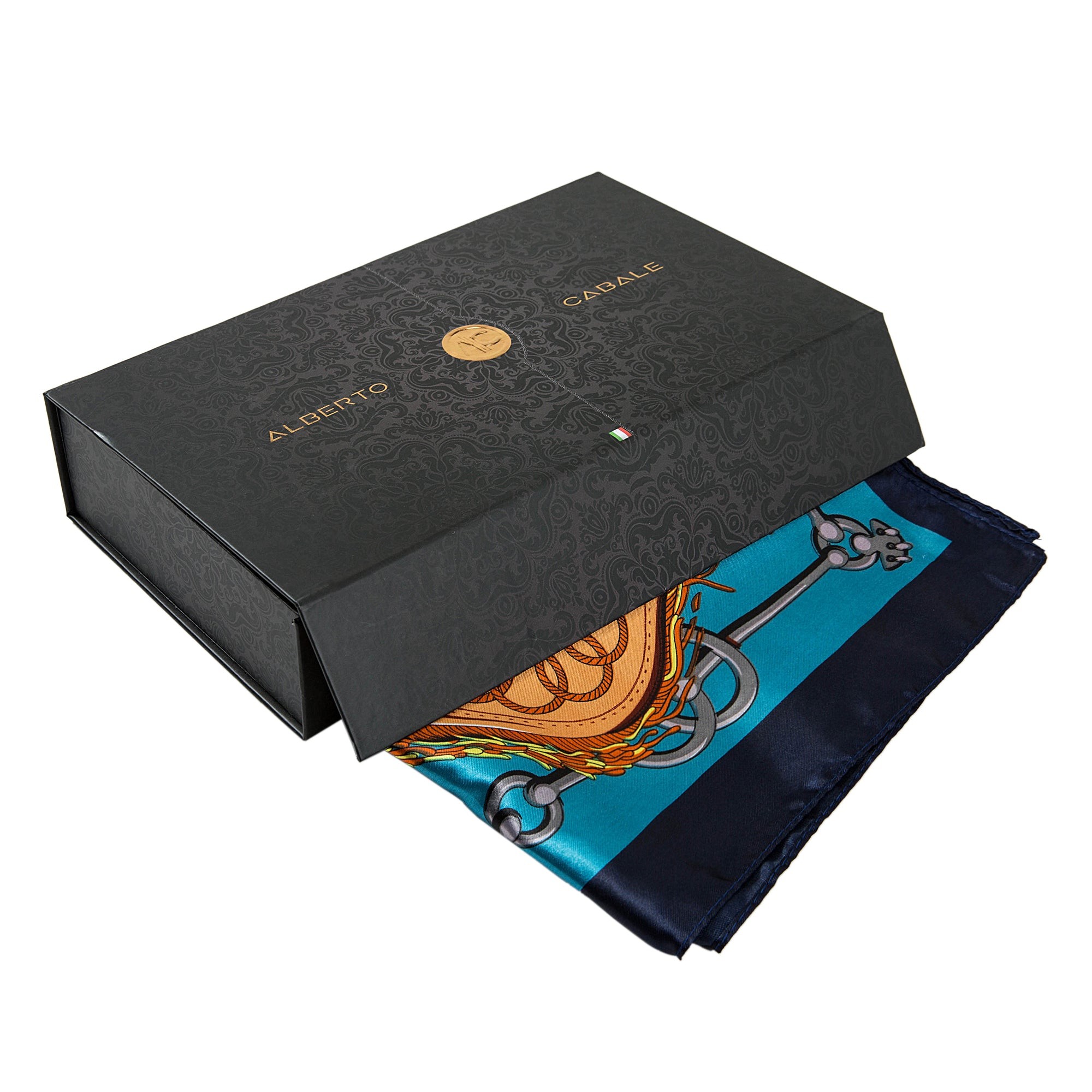 Grand carré de Soie Blue Navy Zoé Bleu 100% Soie 90x90cm
