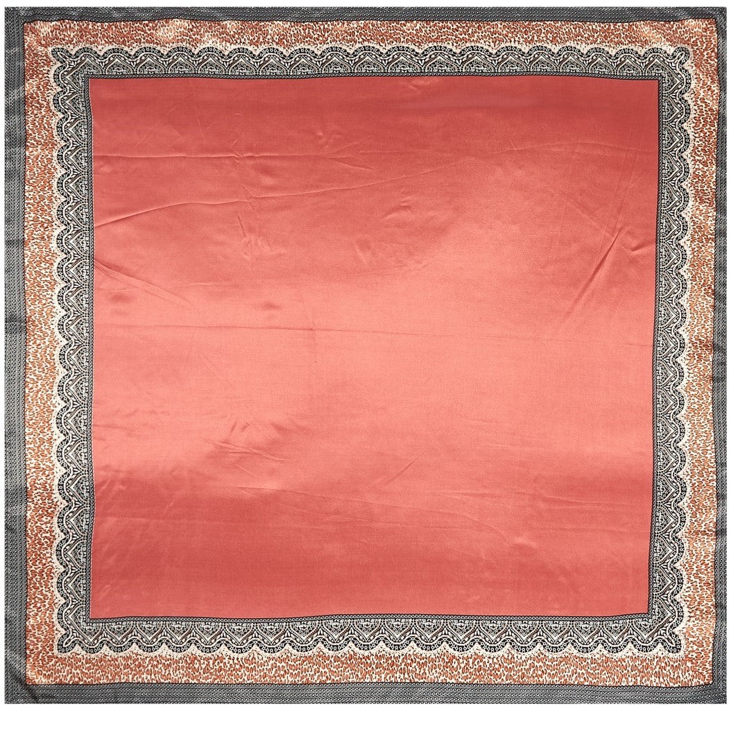 Grand carré de Soie Chocolate Plain Zoé Chocolat 100% Soie 90x90cm