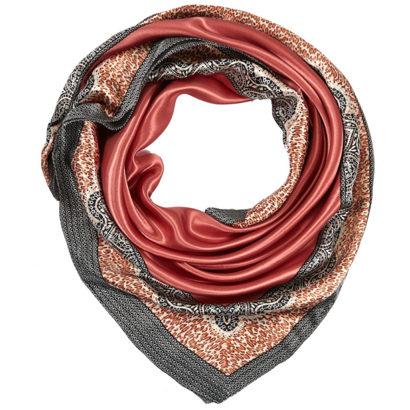 Grand carré de Soie Chocolate Plain Zoé Chocolat 100% Soie 90x90cm