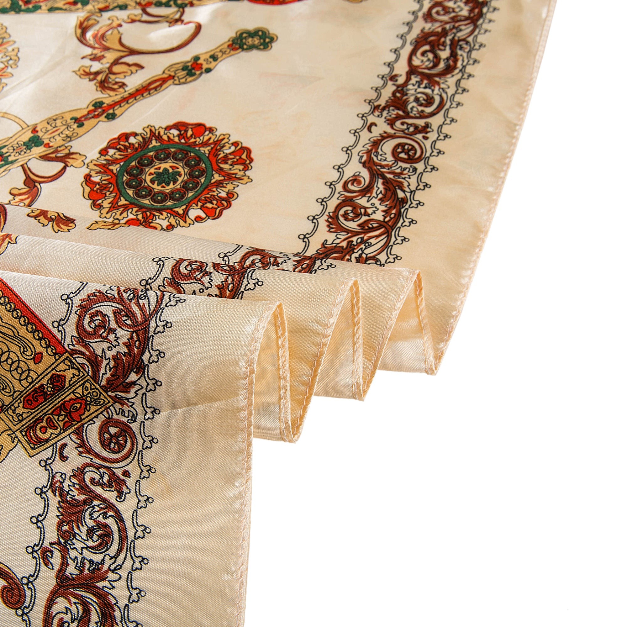 Grand carré de Soie Cream Brown Zoé Beige 100% Soie 90x90cm