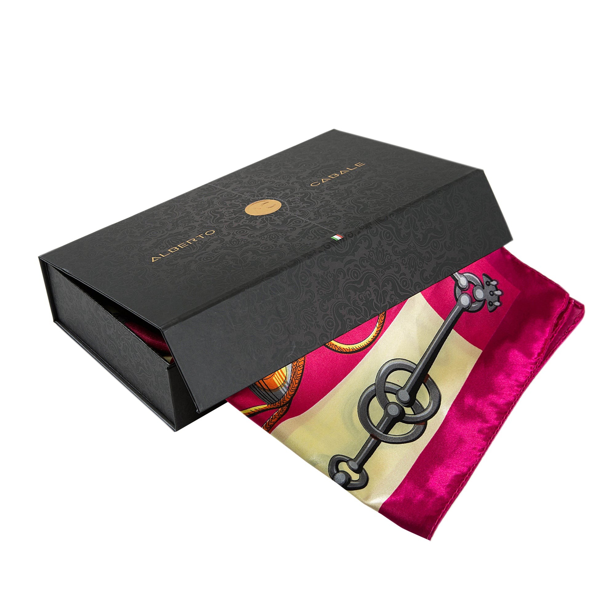 Grand carré de Soie Cream Fuschia Zoé Rose 100% Soie 90x90cm