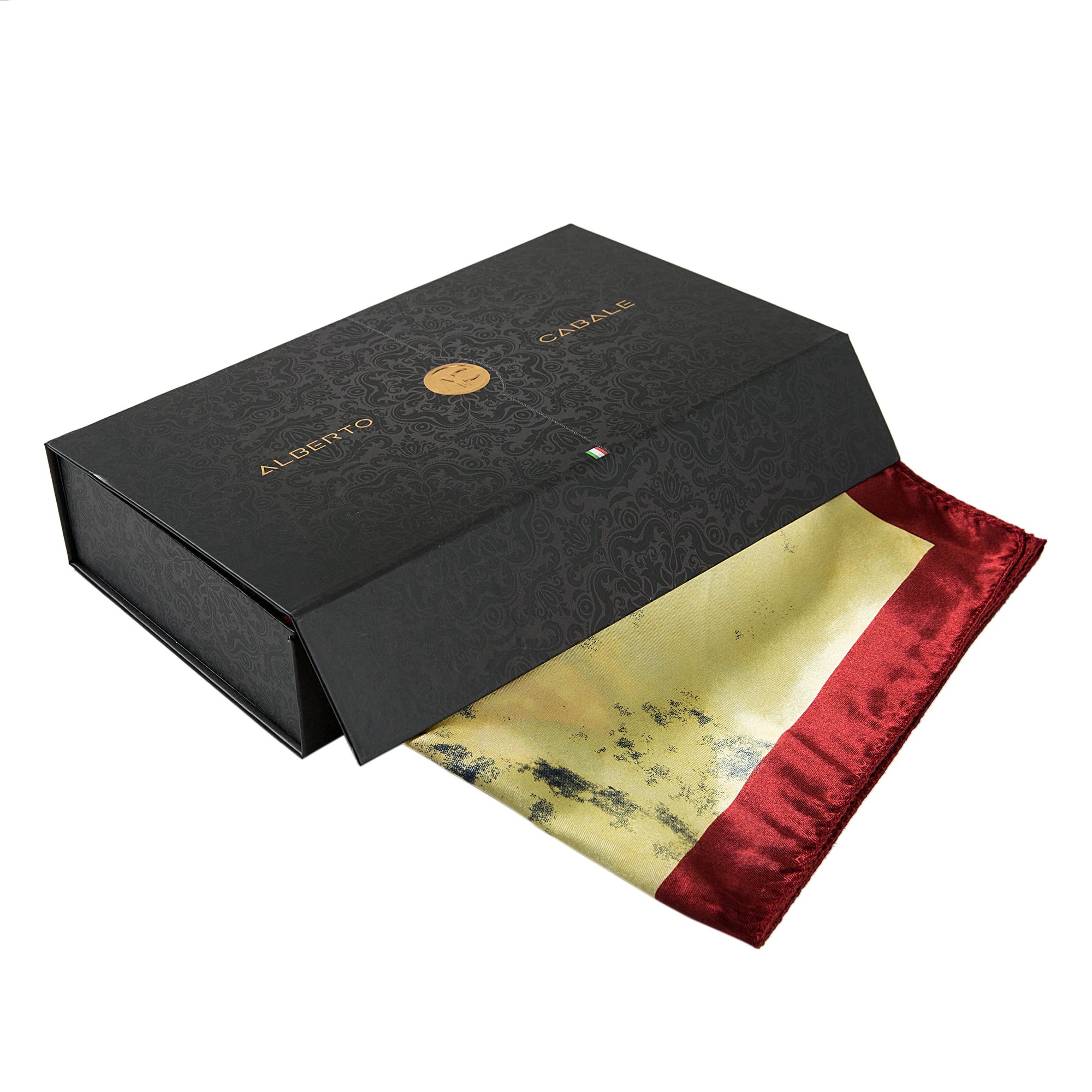 Grand carré de Soie Flora Yellow Red Zoé Chocolat 100% Soie 90x90cm