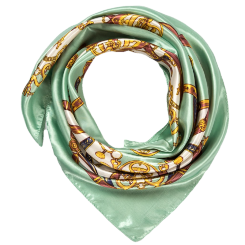 Grand carré de Soie Green Heart Zoé Vert 100% Soie 90x90cm