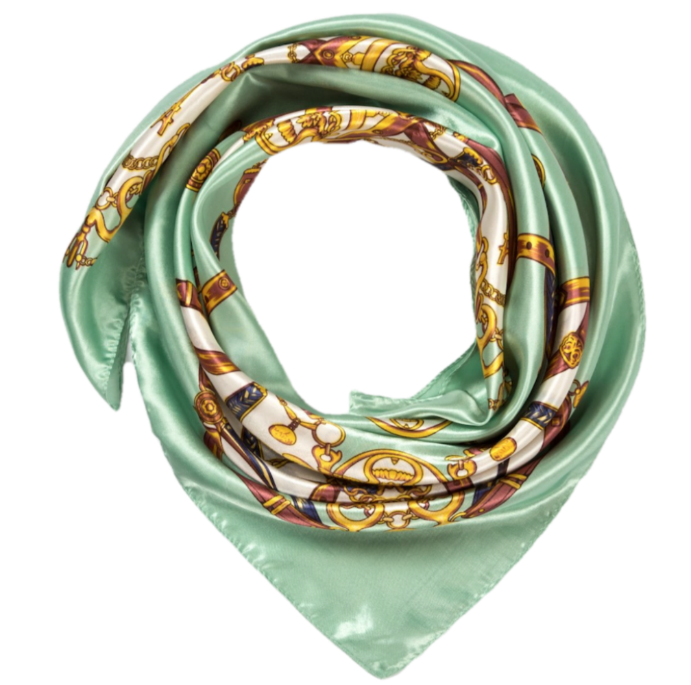 Grand carré de Soie Green Heart Zoé Vert 100% Soie 90x90cm