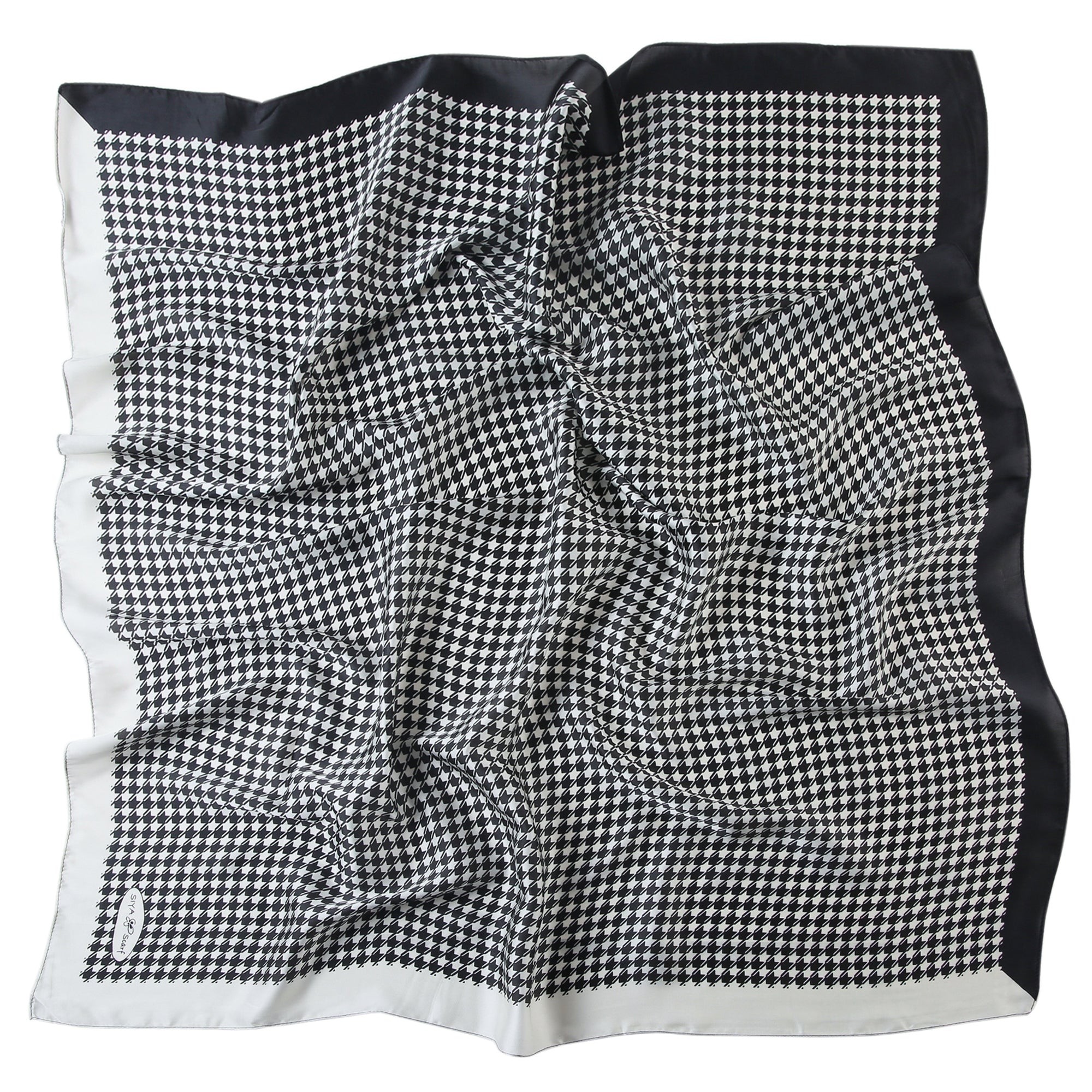 Grand carré de Soie Ladysgame Zoé Noir 100% Soie 90x90cm