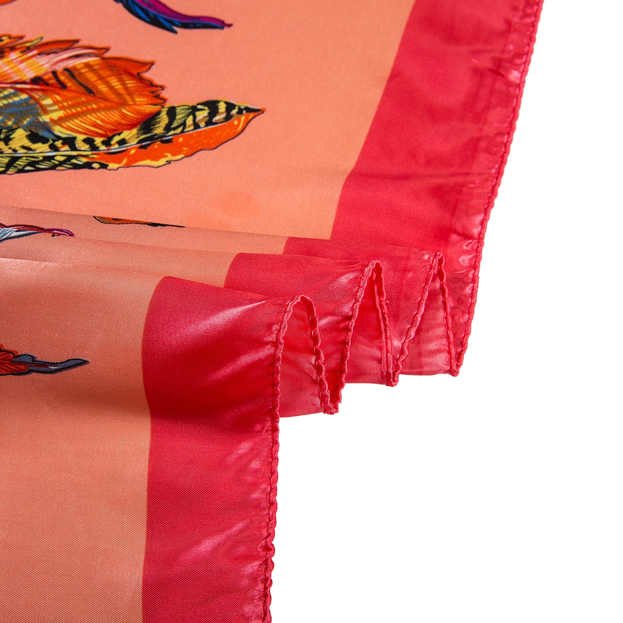 Grand carré de Soie Orange Zoé Rose 100% Soie 90x90cm