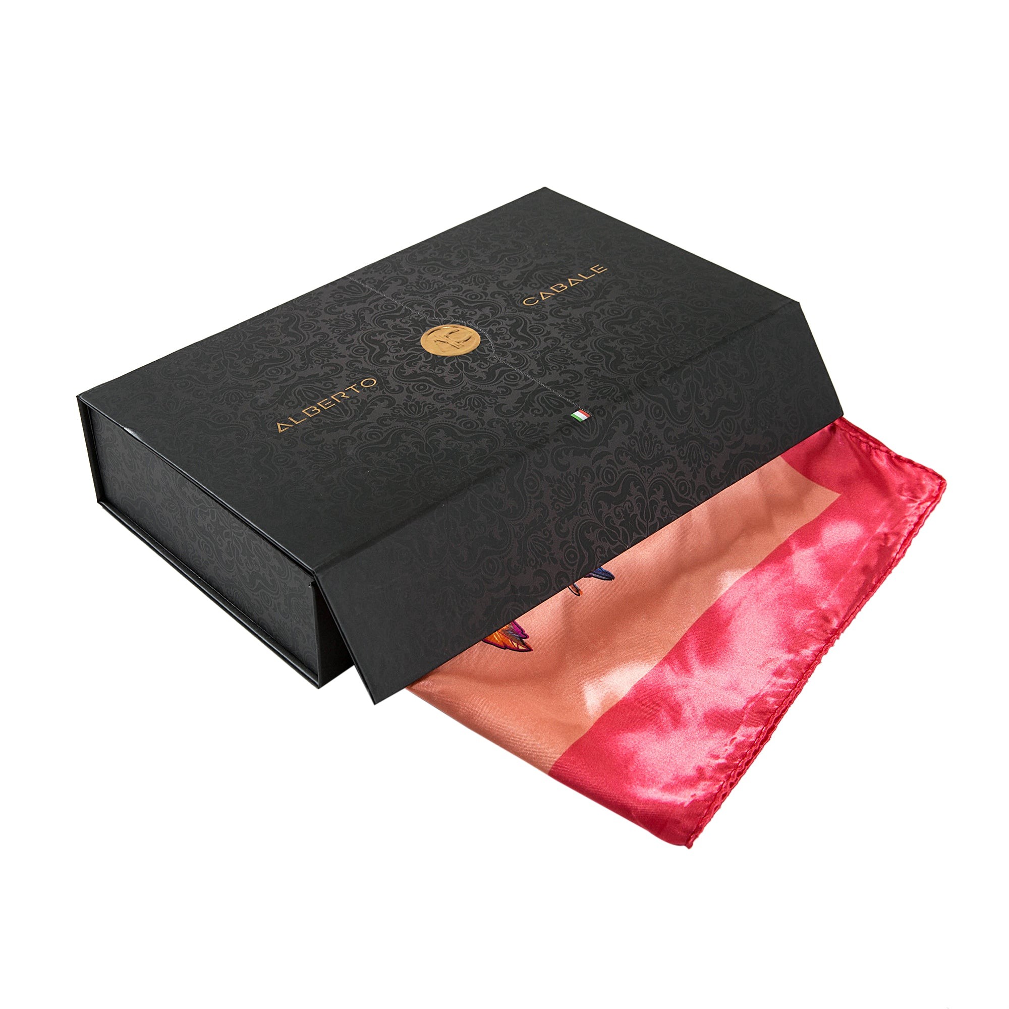 Grand carré de Soie Orange Zoé Rose 100% Soie 90x90cm