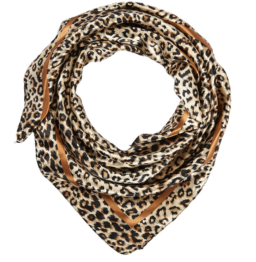 Grand carré de Soie Panther Original Zoé marron 100% Soie 90x90cm