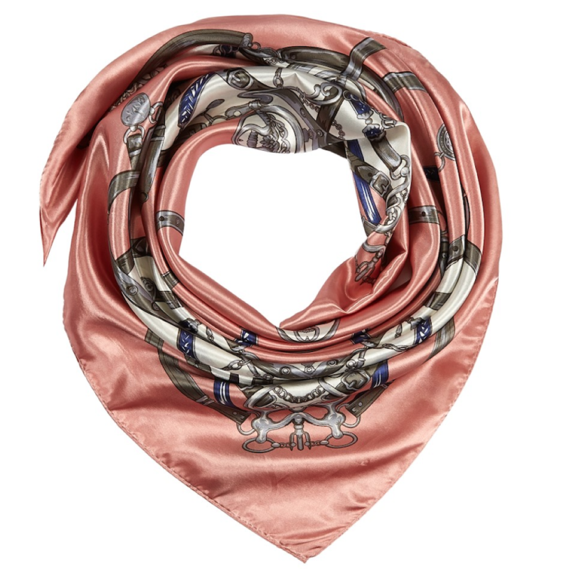 Grand carré de Soie Pink Heart Zoé Rose 100% Soie 90x90cm