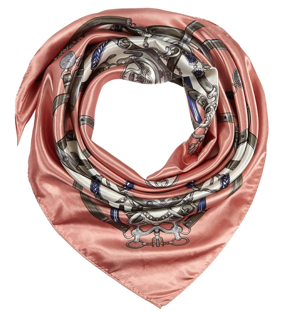 Grand carré de Soie Pink Heart Zoé Rose 100% Soie 90x90cm