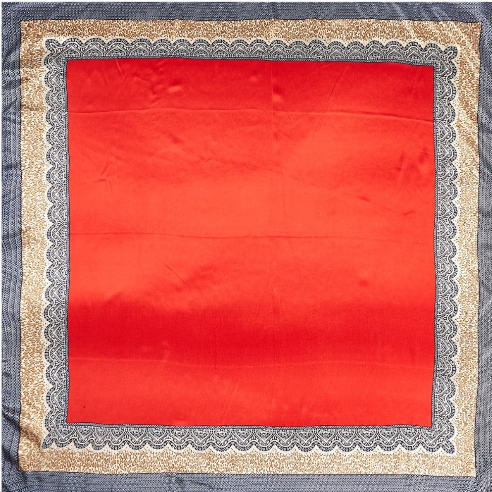 Grand carré de Soie Red Plain Zoé Rouge 100% Soie 90x90cm