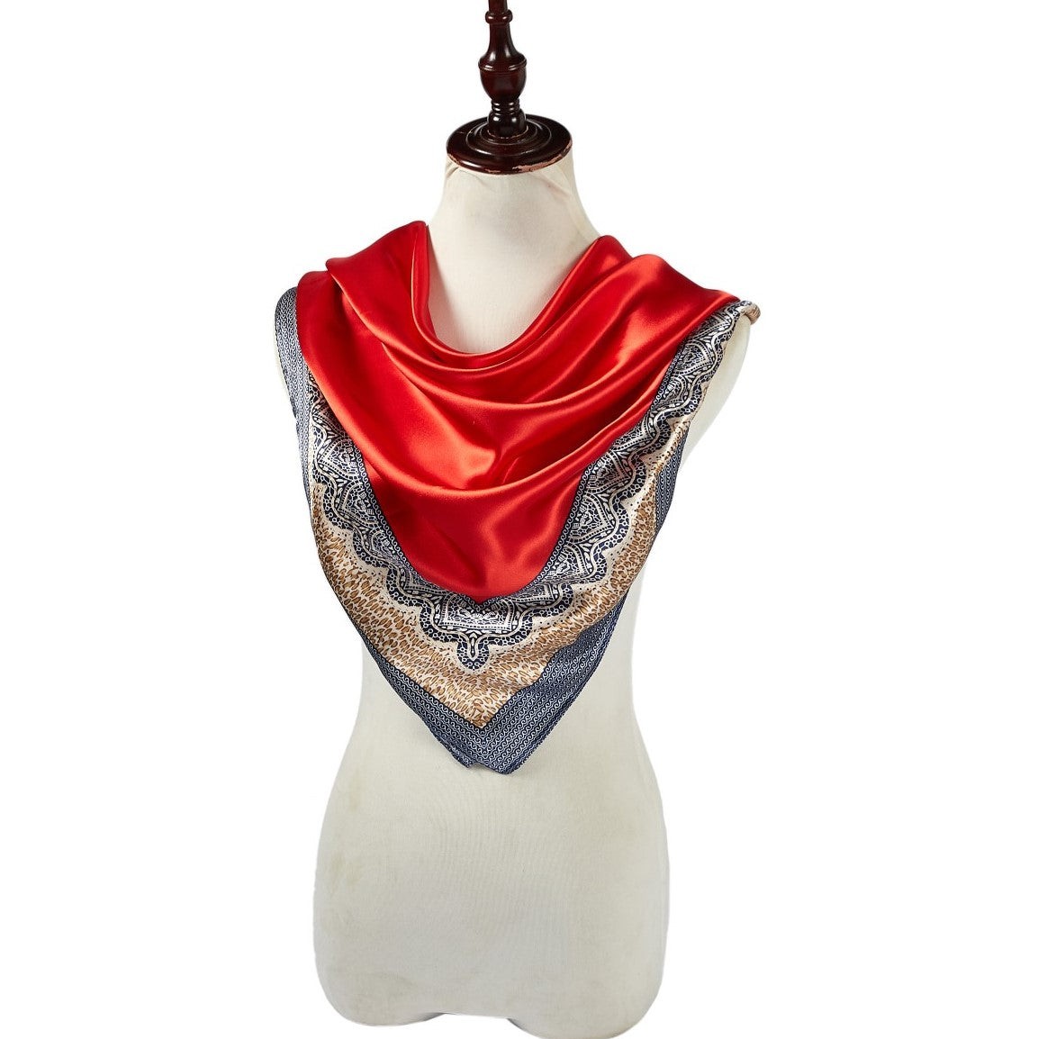 Grand carré de Soie Red Plain Zoé Rouge 100% Soie 90x90cm