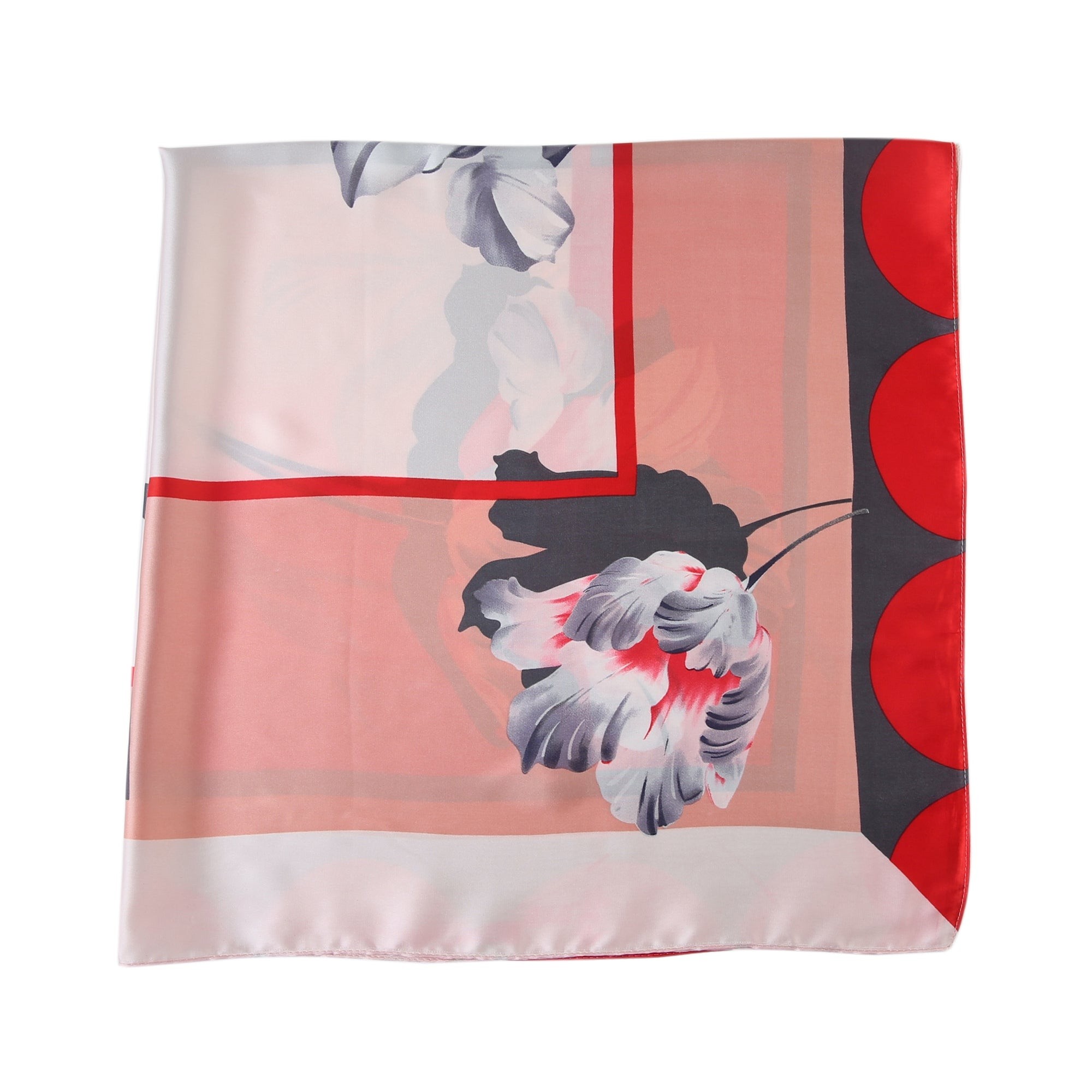 Grand carré de Soie Springflower Zoé Rouge 100% Soie 90x90cm