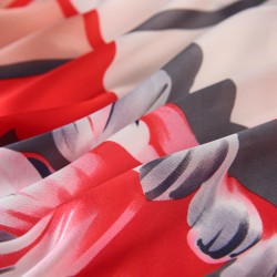 Grand carré de Soie Springflower Zoé Rouge 100% Soie 90x90cm