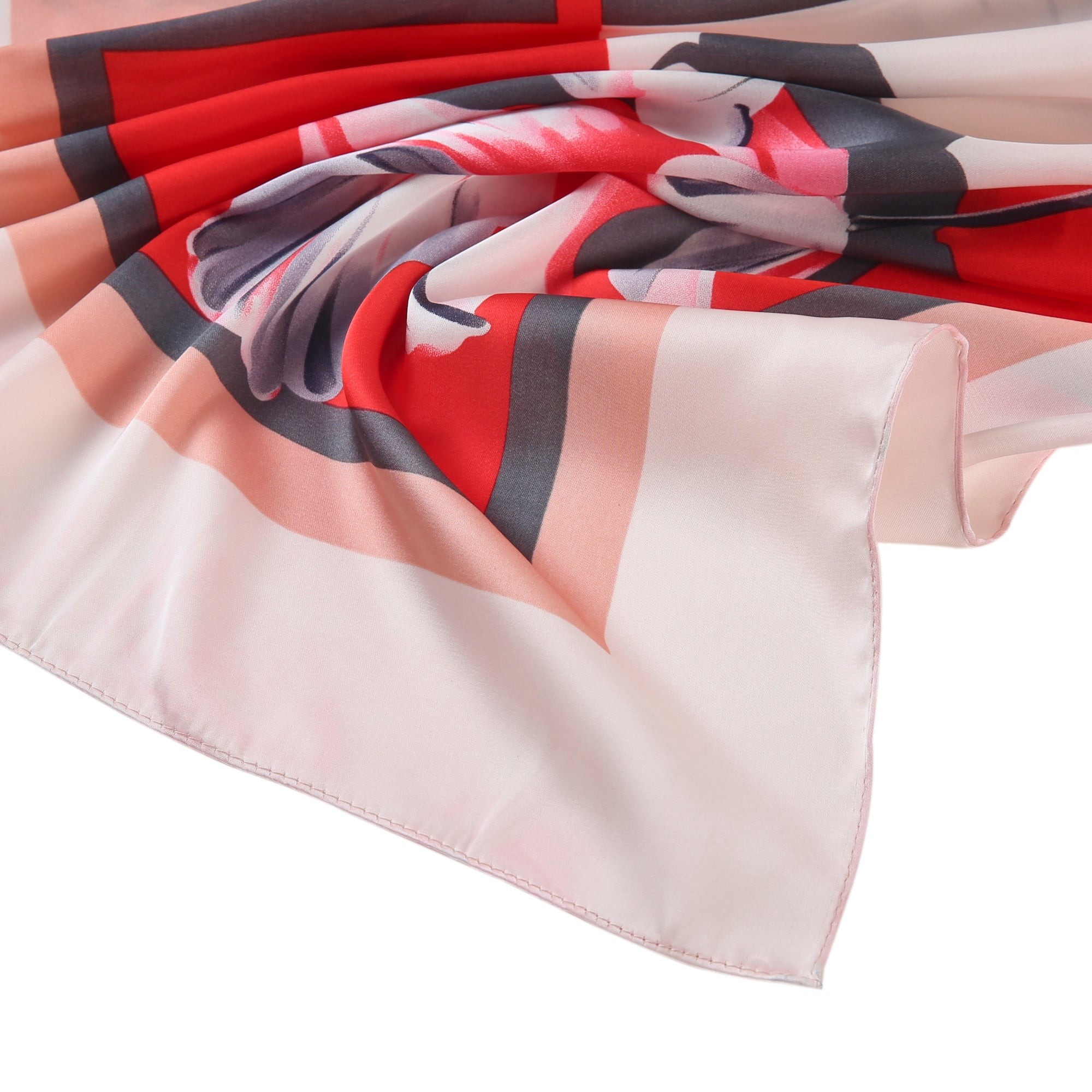 Grand carré de Soie Springflower Zoé Rouge 100% Soie 90x90cm