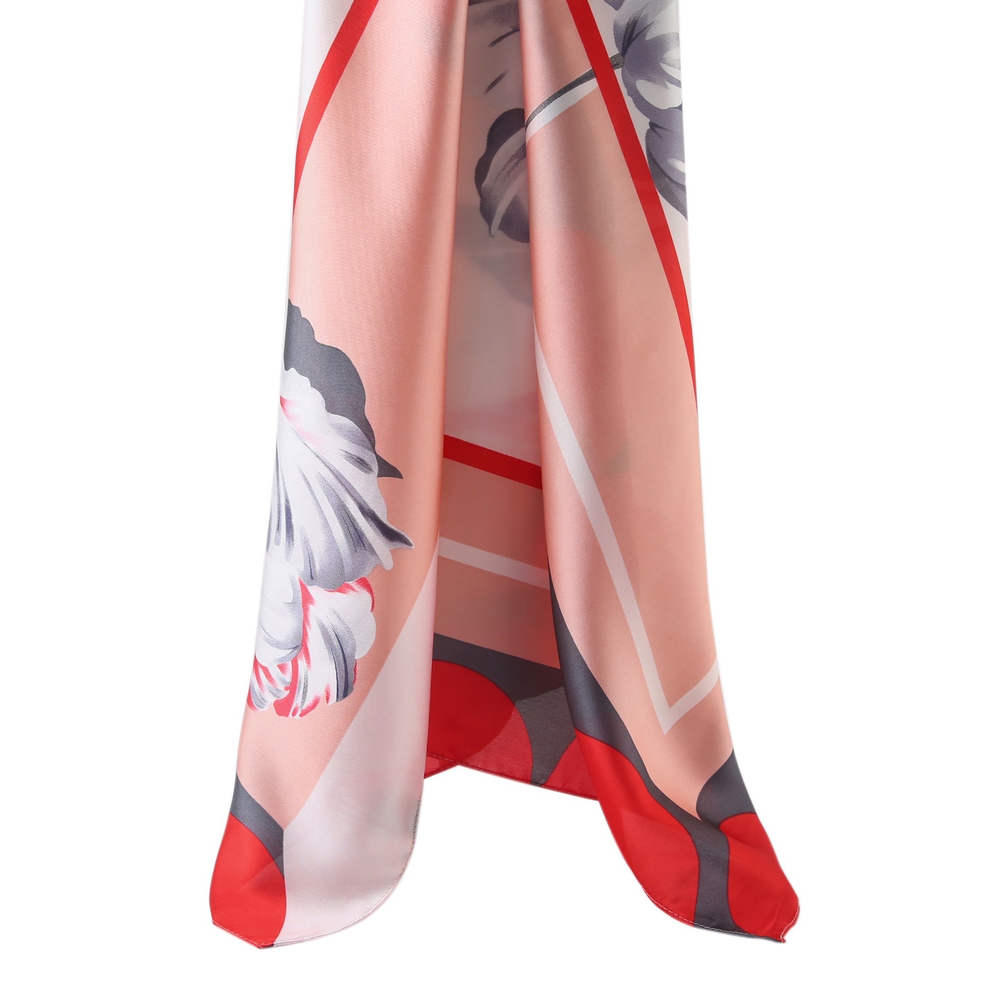Grand carré de Soie Springflower Zoé Rouge 100% Soie 90x90cm