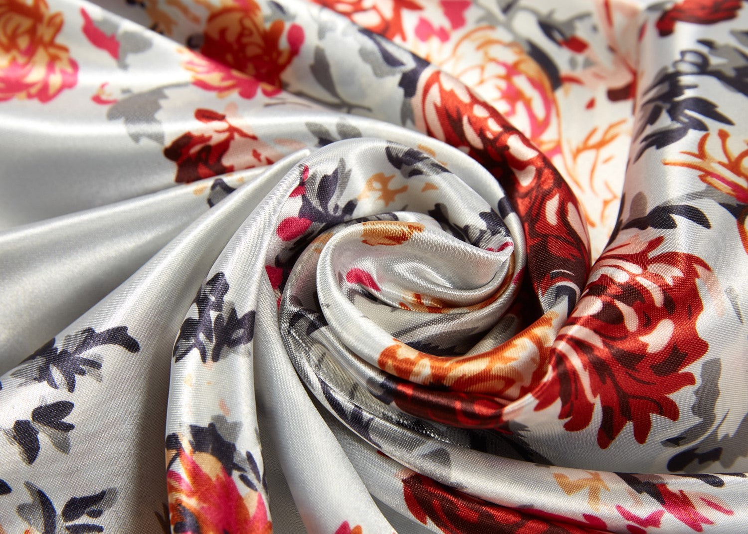 Grand carré de Soie White Flower Zoé Blanc 100% Soie 90x90cm