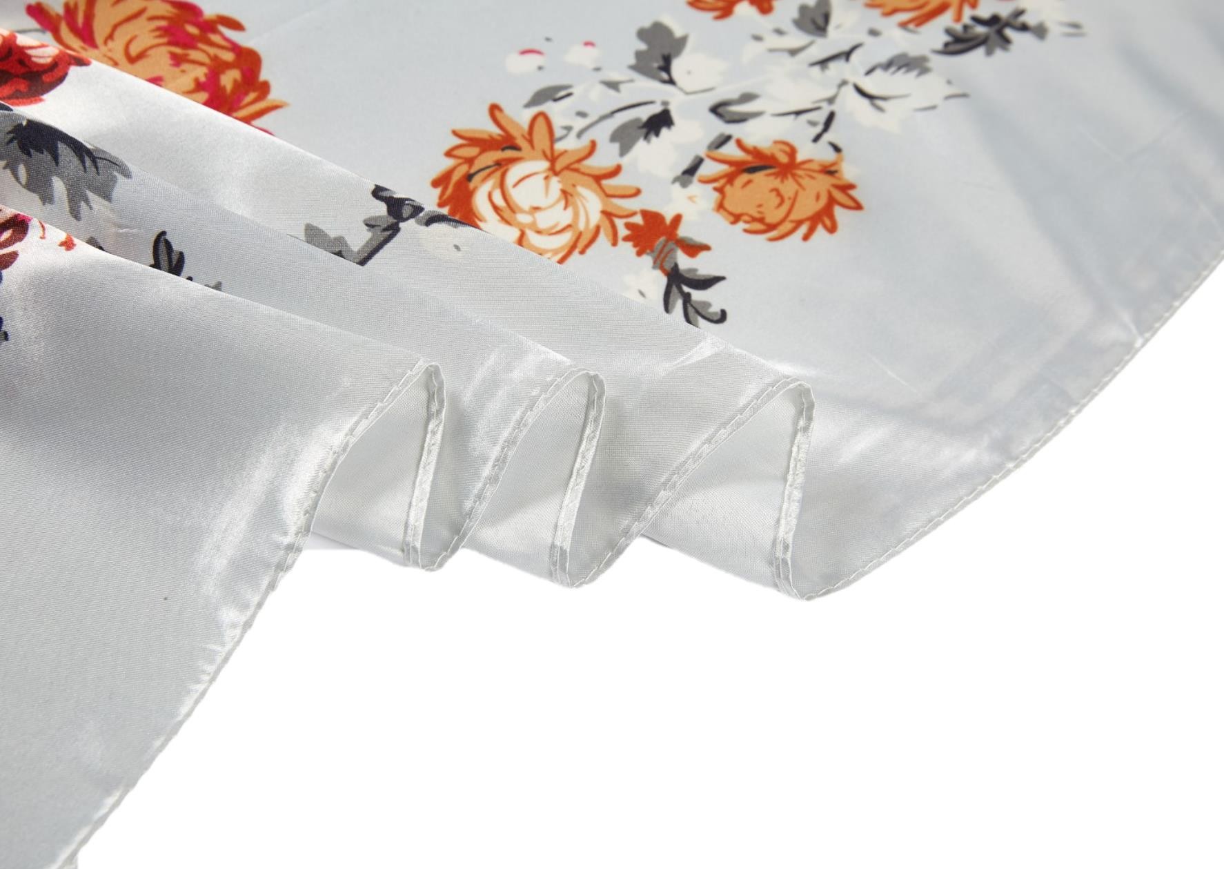 Grand carré de Soie White Flower Zoé Blanc 100% Soie 90x90cm
