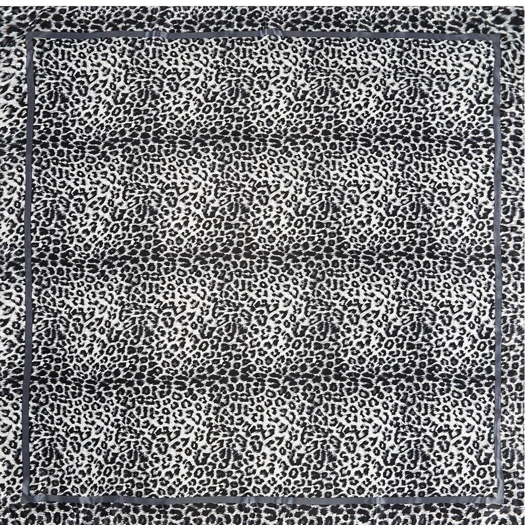 Grand carré de Soie White Panther Zoé Gris 100% Soie 90x90cm