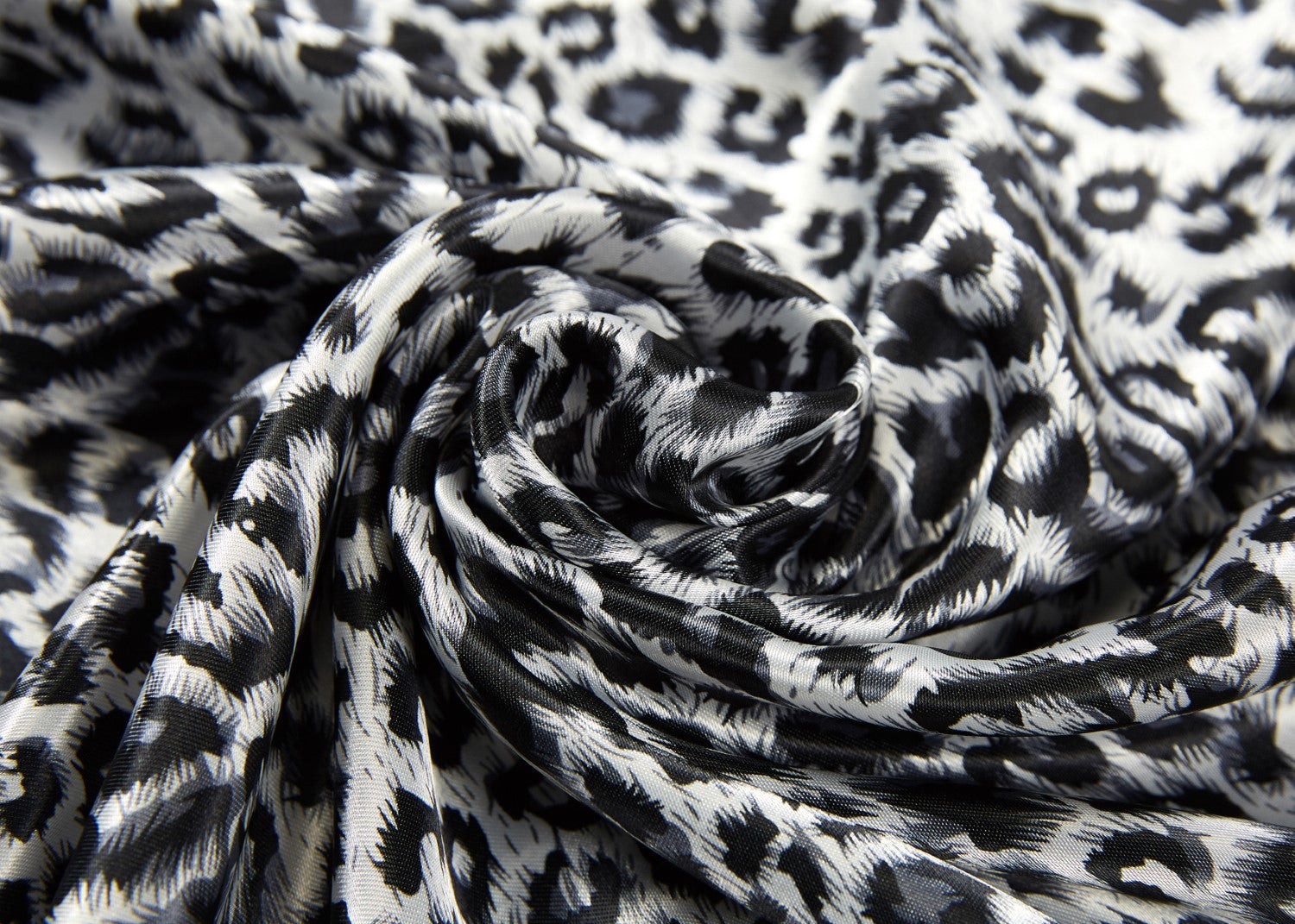 Grand carré de Soie White Panther Zoé Gris 100% Soie 90x90cm