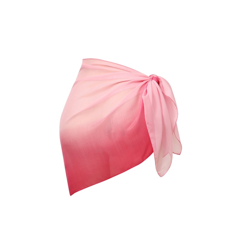 Paréo de plage DUO Rose 100% Soie 150cm x 50cm