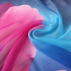 Paréo de plage FABIOLA Bleu 100% Soie 180 x 135cm