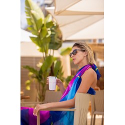 Paréo de plage FABIOLA Bleu 100% Soie 180 x 135cm