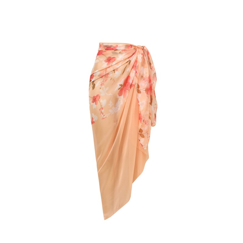 Paréo de plage NATALIA Orange 100% Soie 180 x 135cm