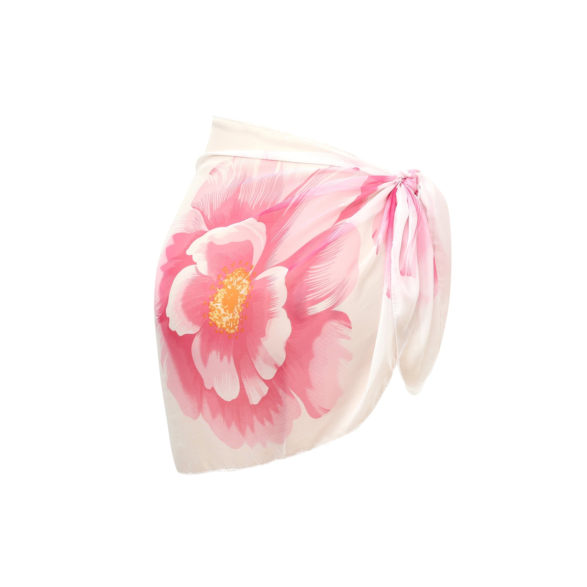 Paréo de plage Petit'URSULA Rose 100% Soie 150 cm x 50 cm
