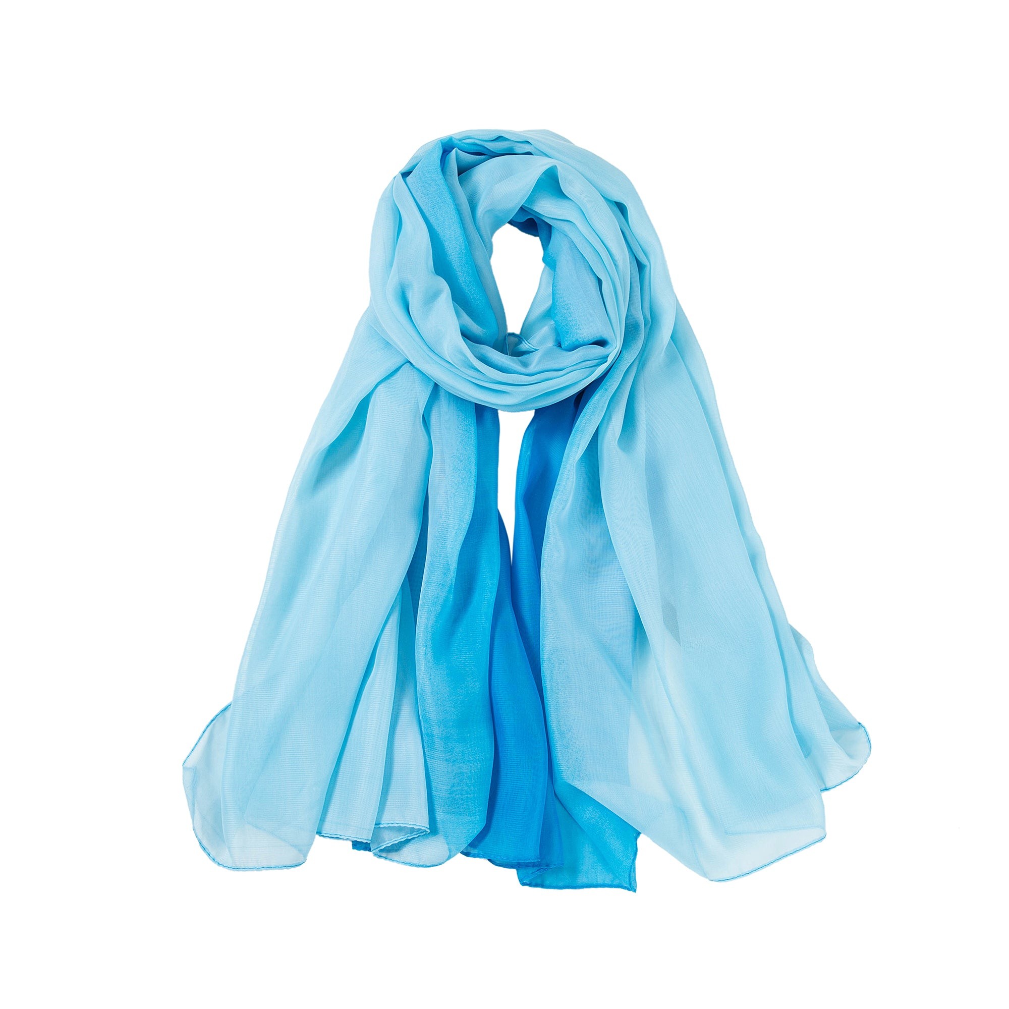 Paréo de Soie Blue Marina Bleu 100% Soie 200x140cm