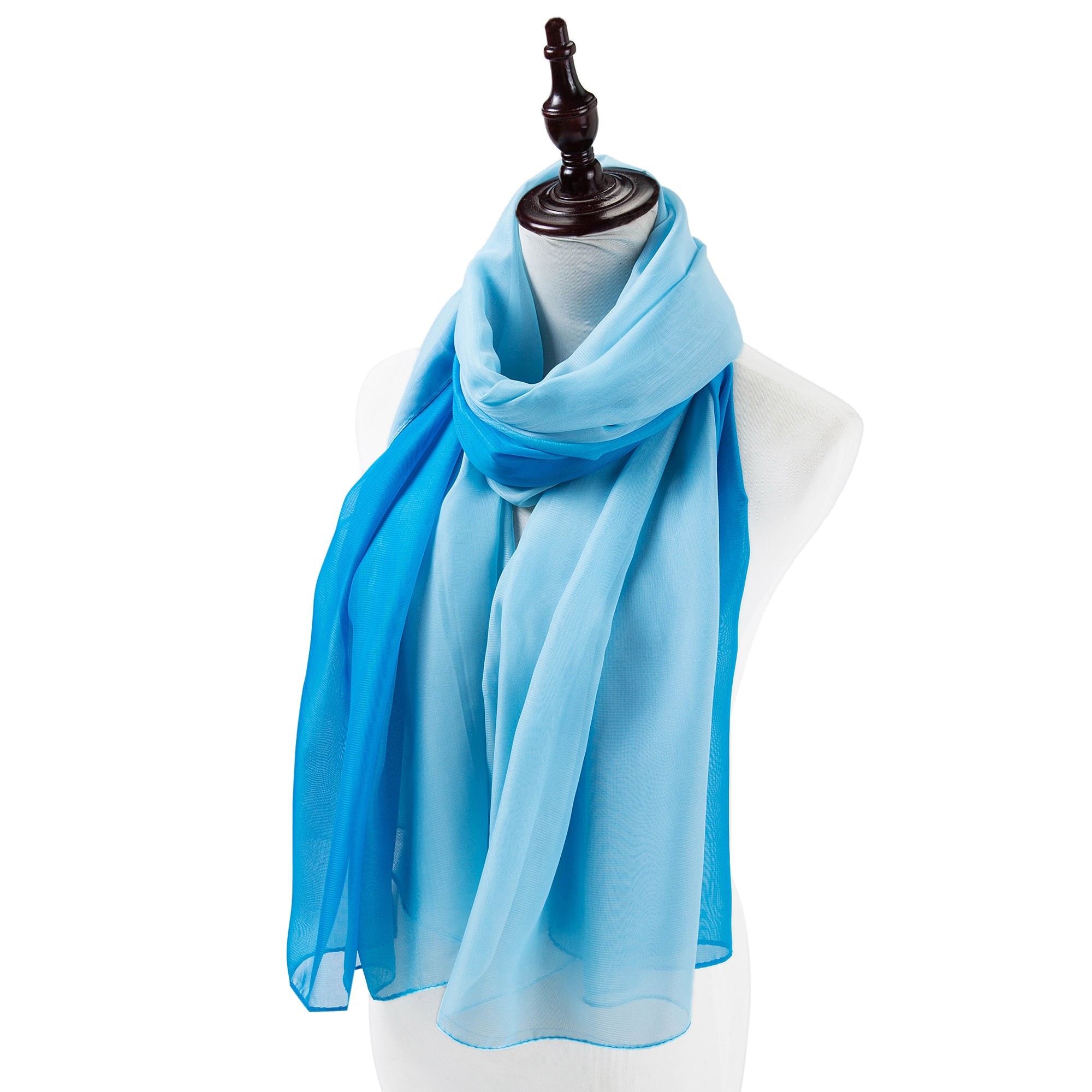 Paréo de Soie Blue Marina Bleu 100% Soie 200x140cm