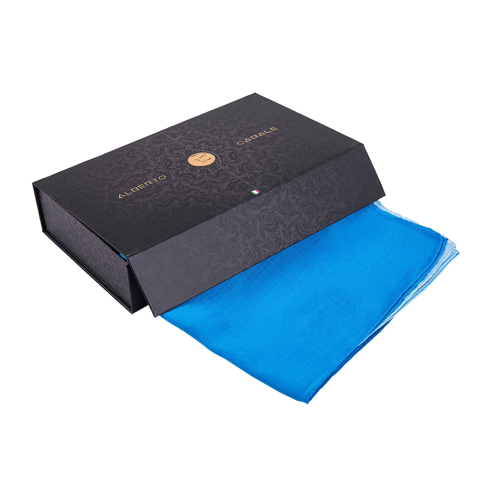 Paréo de Soie Blue Marina Bleu 100% Soie 200x140cm