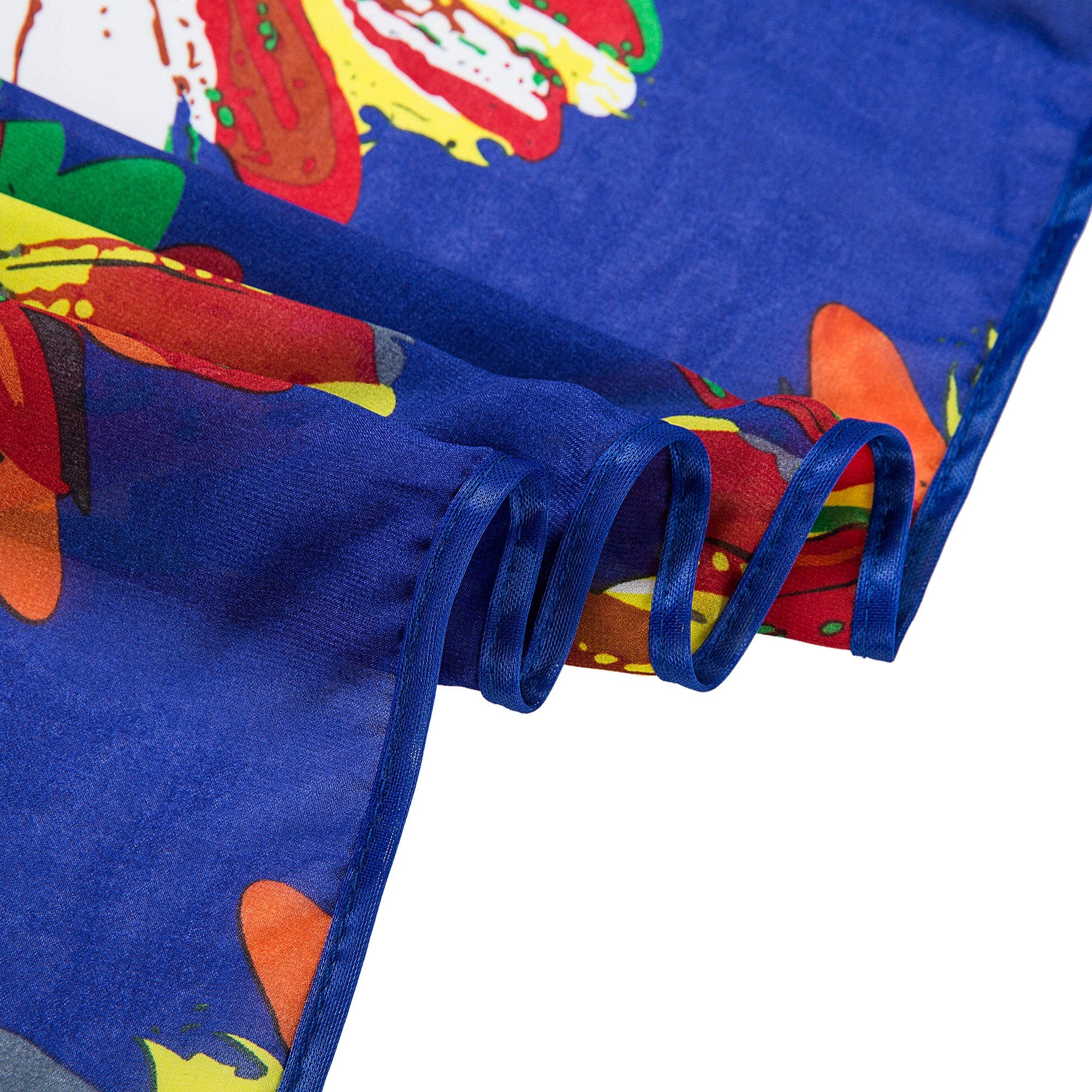 Paréo de Soie Flora Blue Marina 100% Soie 200x140cm