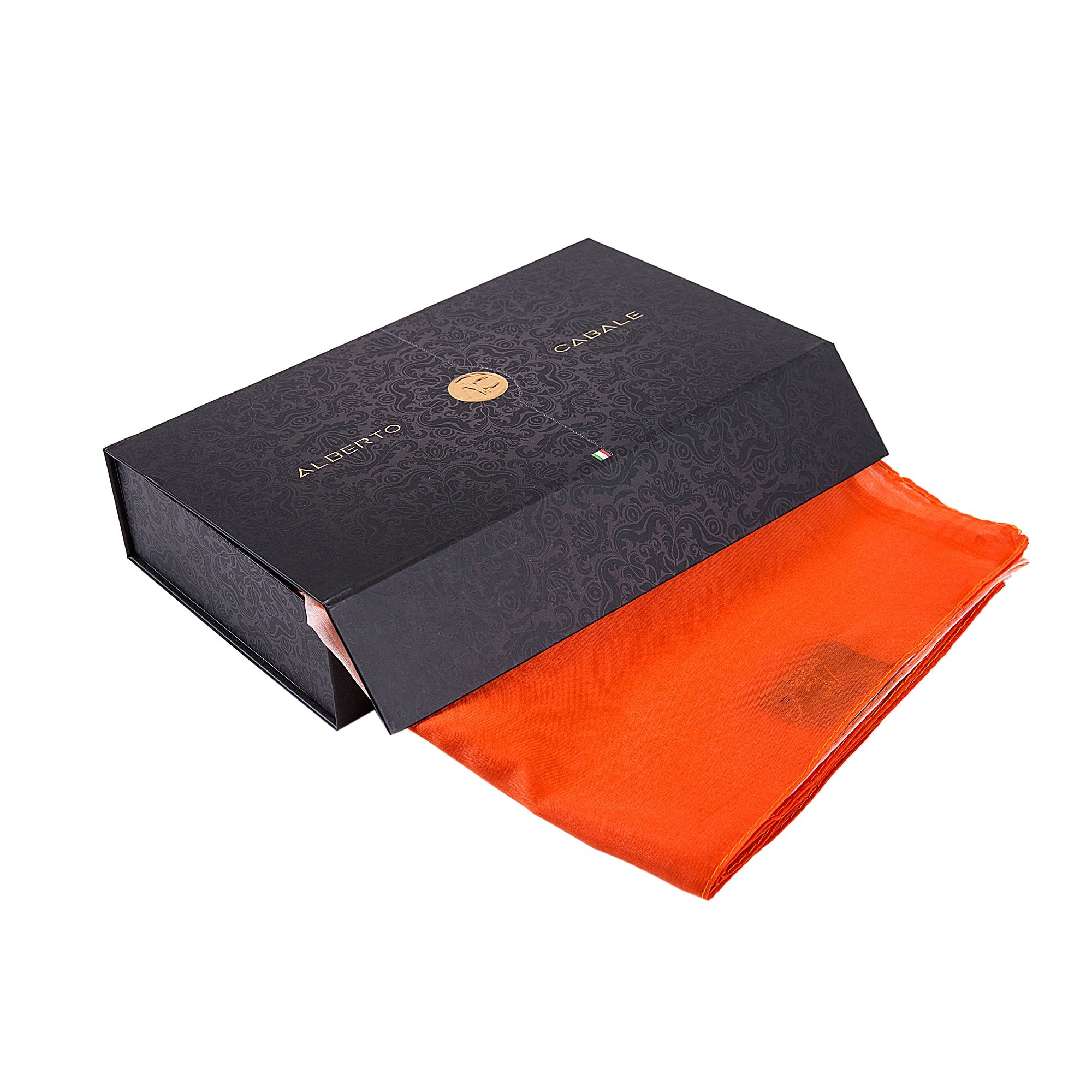 Paréo de Soie Orange Marina Orange 100% Soie 200x140cm