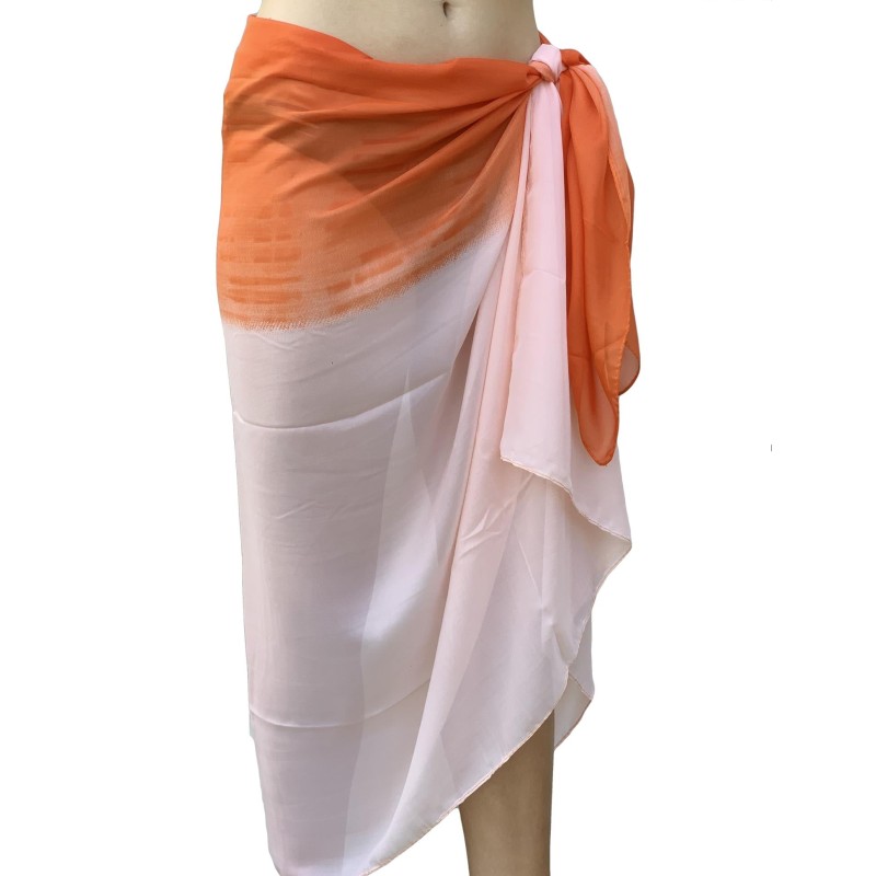 Paréo de Soie Orange Marina Orange 100% Soie 200x140cm