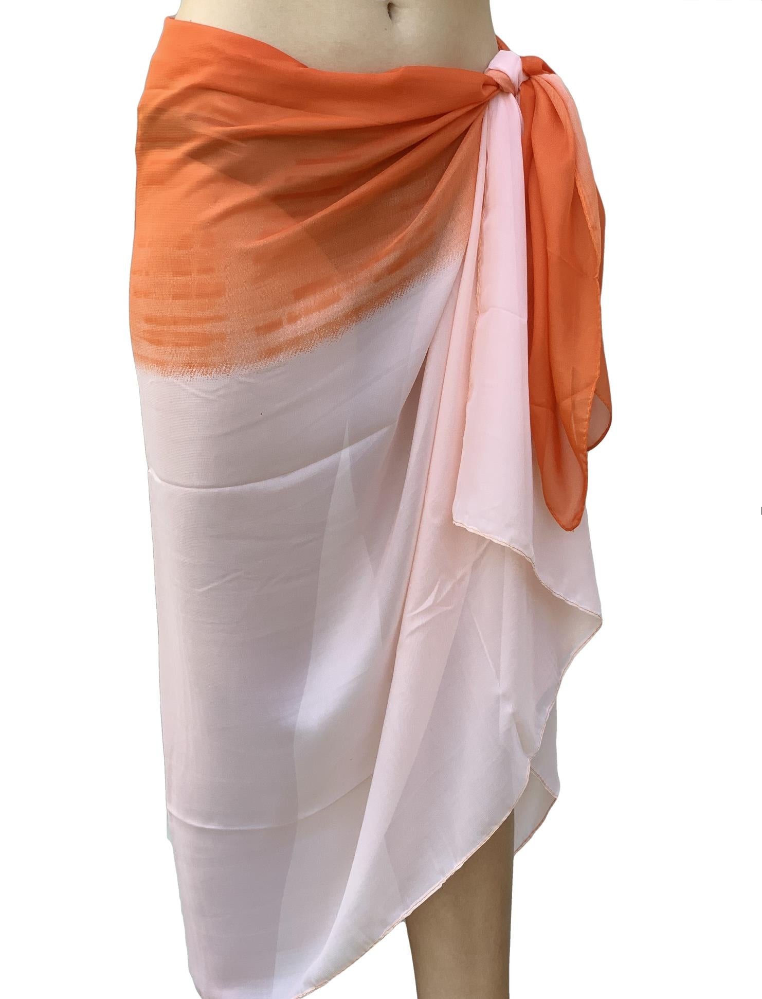 Paréo de Soie Orange Marina Orange 100% Soie 200x140cm