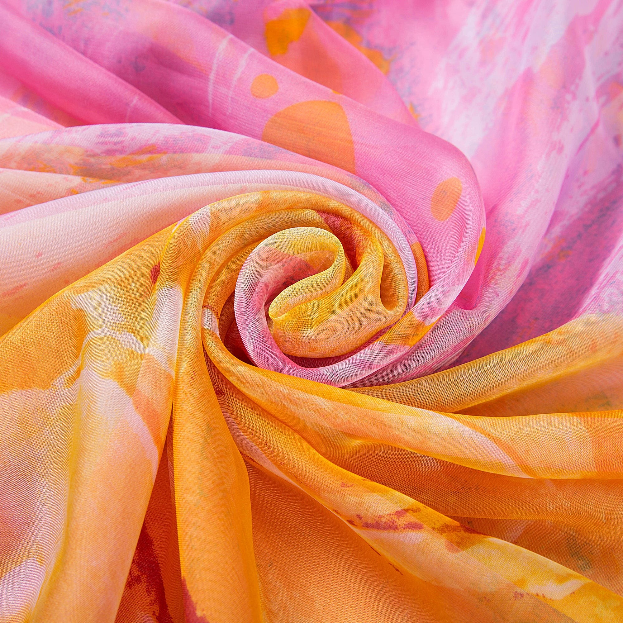 Paréo de Soie Pink Flora 100% Soie 200x140cm