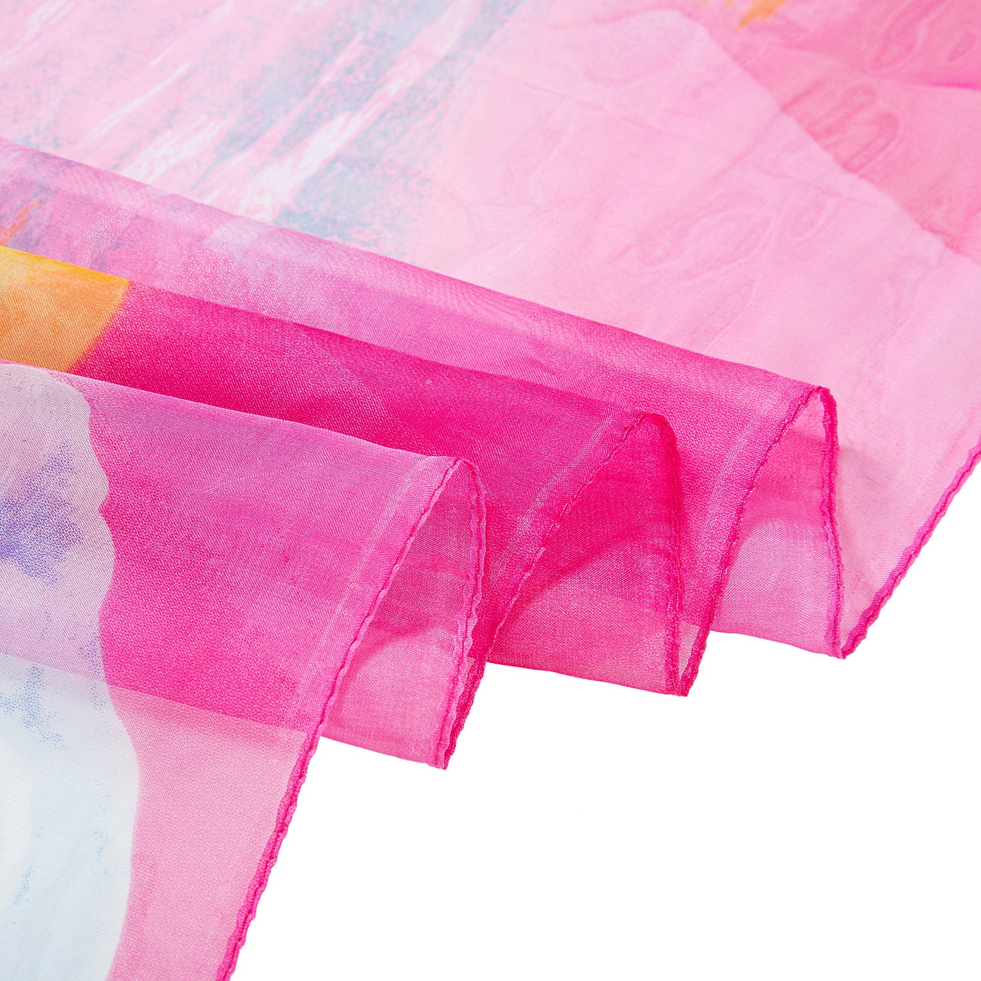 Paréo de Soie Pink Flora 100% Soie 200x140cm