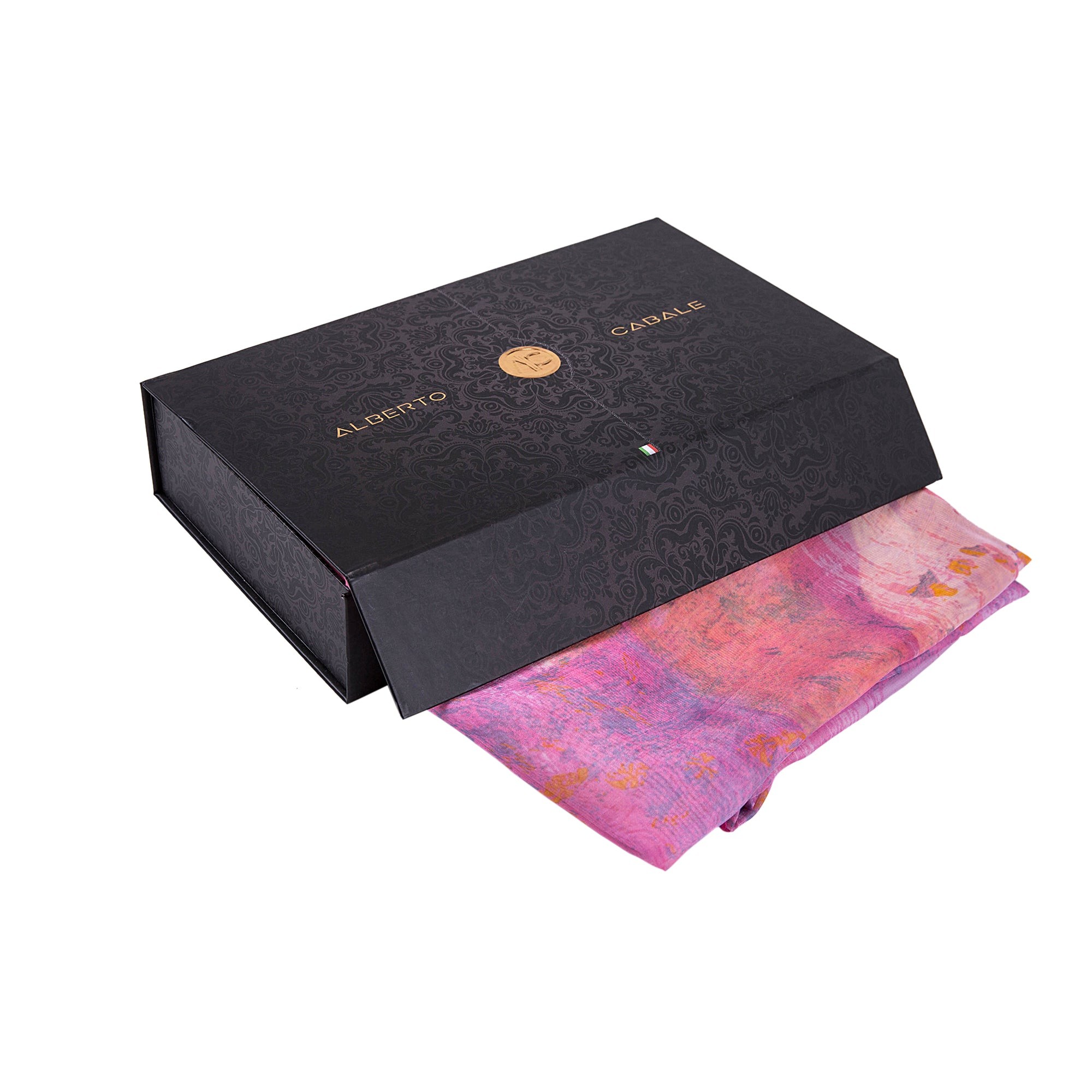 Paréo de Soie Pink Flora 100% Soie 200x140cm