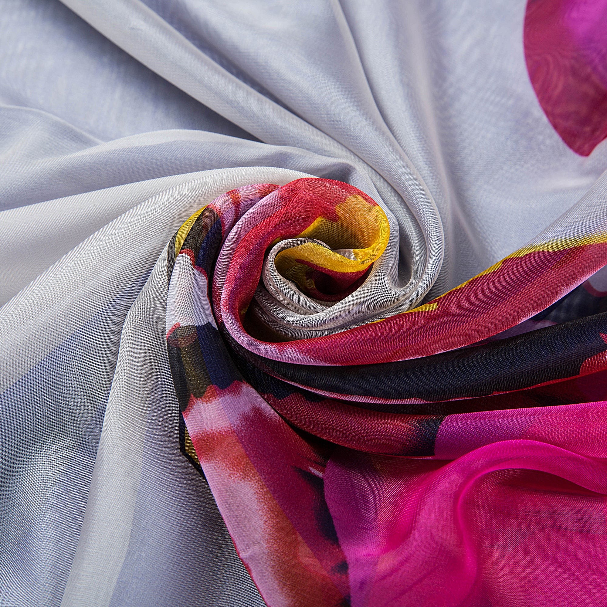 Paréo de Soie Purple Blue Flora Violet 100% Soie 200x140cm