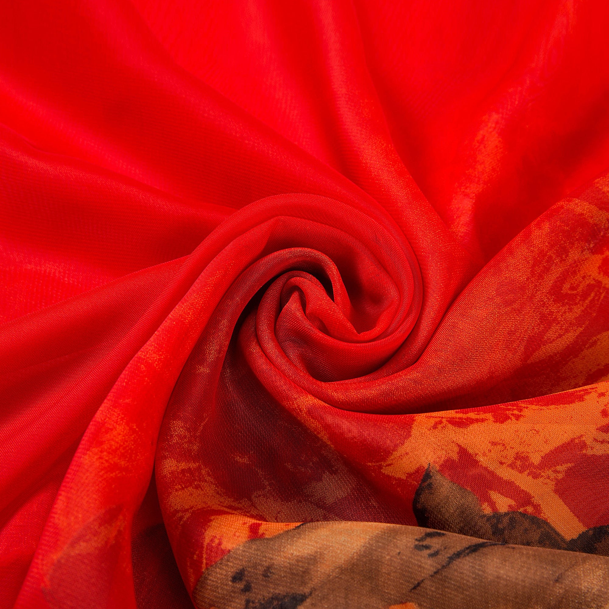 Paréo de Soie Red Flora 100% Soie 200x140cm
